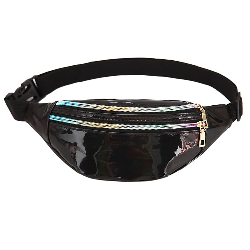 Wholesale Laser waist bag sports PU chest bag single shoulder sequin bag